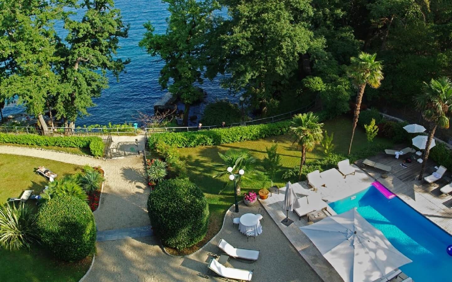 Hotel Villa Astra, direkt am Meer in Lovran, Kvarner Riviera, Kroatien.