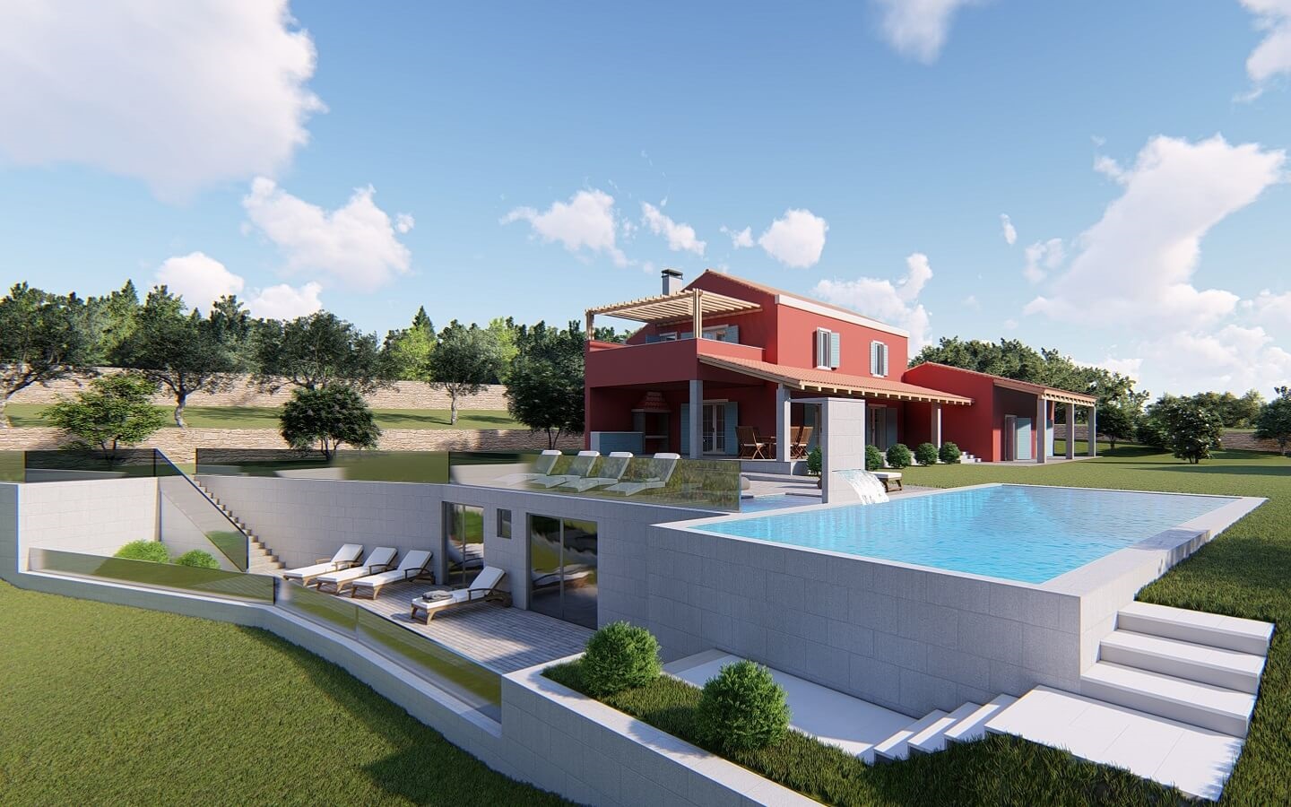 Villa Cali, Ferienhaus mit Pool bei Oprtalj, Istrien, Kroatien